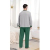 image:imagePrinStory Mens Pajama Sets Long Sleeve Sleepwear Pjs Soft Nightwear S2XLLight Gray Green