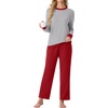 image:imagePrinStory Mens Pajama Sets Long Sleeve Sleepwear Pjs Soft Nightwear S2XLLight Gray Red