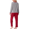 image:imagePrinStory Mens Pajama Sets Long Sleeve Sleepwear Pjs Soft Nightwear S2XLLight Gray Red