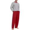 image:imagePrinStory Mens Pajama Sets Long Sleeve Sleepwear Pjs Soft Nightwear S2XLLight Gray Red