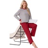 image:imagePrinStory Mens Pajama Sets Long Sleeve Sleepwear Pjs Soft Nightwear S2XLLight Gray Red