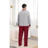 image:imagePrinStory Mens Pajama Sets Long Sleeve Sleepwear Pjs Soft Nightwear S2XLLight Gray Wine Red