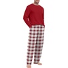 image:imagePrinStory Mens Pajama Sets Long Sleeve Sleepwear Pjs Soft Nightwear S2XLRed White Plaid 2