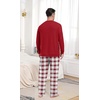 image:imagePrinStory Mens Pajama Sets Long Sleeve Sleepwear Pjs Soft Nightwear S2XLRed White Plaid 2
