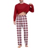 image:imagePrinStory Mens Pajama Sets Long Sleeve Sleepwear Pjs Soft Nightwear S2XLRed White Plaid 2