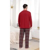 image:imagePrinStory Mens Pajama Sets Long Sleeve Sleepwear Pjs Soft Nightwear S2XLRed White Plaid