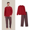 image:imagePrinStory Mens Pajama Sets Long Sleeve Sleepwear Pjs Soft Nightwear S2XLRed White Plaid