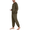 image:imagePrinStory Mens Pajamas Set Fleece Pjs Long Sleeve Soft Sleepwear S2XLArmy Green