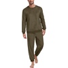 image:imagePrinStory Mens Pajamas Set Fleece Pjs Long Sleeve Soft Sleepwear S2XLArmy Green