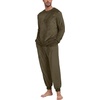 image:imagePrinStory Mens Pajamas Set Fleece Pjs Long Sleeve Soft Sleepwear S2XLArmy Green