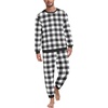 image:imagePrinStory Mens Pajamas Set Fleece Pjs Long Sleeve Soft Sleepwear S2XLBlack Small Plaid
