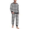 image:imagePrinStory Mens Pajamas Set Fleece Pjs Long Sleeve Soft Sleepwear S2XLBlack Small Plaid