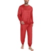 image:imagePrinStory Mens Pajamas Set Fleece Pjs Long Sleeve Soft Sleepwear S2XLChristmas Red