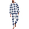 image:imagePrinStory Mens Pajamas Set Fleece Pjs Long Sleeve Soft Sleepwear S2XLDark Blue Plaid