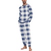 image:imagePrinStory Mens Pajamas Set Fleece Pjs Long Sleeve Soft Sleepwear S2XLDark Blue Plaid