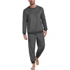 image:imagePrinStory Mens Pajamas Set Fleece Pjs Long Sleeve Soft Sleepwear S2XLDark Gray