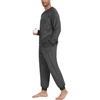 image:imagePrinStory Mens Pajamas Set Fleece Pjs Long Sleeve Soft Sleepwear S2XLDark Gray