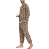 image:imagePrinStory Mens Pajamas Set Fleece Pjs Long Sleeve Soft Sleepwear S2XLLeopard Print