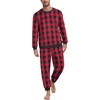 image:imagePrinStory Mens Pajamas Set Fleece Pjs Long Sleeve Soft Sleepwear S2XLRed Small Plaid