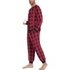 image:imagePrinStory Mens Pajamas Set Fleece Pjs Long Sleeve Soft Sleepwear S2XLRed Small Plaid