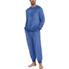 image:imagePrinStory Mens Pajamas Set Fleece Pjs Long Sleeve Soft Sleepwear S2XLSky Blue