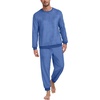 image:imagePrinStory Mens Pajamas Set Fleece Pjs Long Sleeve Soft Sleepwear S2XLSky Blue