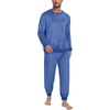 image:imagePrinStory Mens Pajamas Set Fleece Pjs Long Sleeve Soft Sleepwear S2XLSky Blue