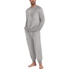 image:imagePrinStory Mens Pajamas Set Fleece Pjs Long Sleeve Soft Sleepwear S2XLSteel Gray