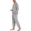 image:imagePrinStory Mens Pajamas Set Fleece Pjs Long Sleeve Soft Sleepwear S2XLSteel Gray