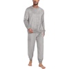 image:imagePrinStory Mens Pajamas Set Fleece Pjs Long Sleeve Soft Sleepwear S2XLSteel Gray