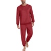 image:imagePrinStory Mens Pajamas Set Fleece Pjs Long Sleeve Soft Sleepwear S2XLWine Red