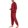 image:imagePrinStory Mens Pajamas Set Fleece Pjs Long Sleeve Soft Sleepwear S2XLWine Red