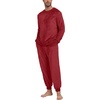 image:imagePrinStory Mens Pajamas Set Fleece Pjs Long Sleeve Soft Sleepwear S2XLWine Red