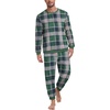 image:imagePrinStory Mens Pajamas Set Fleece Pjs Long Sleeve Soft Sleepwear S2XLWinter Green Plaid