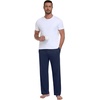 image:imagePrinStory Mens Soft Pajama Pants Lounge Bottoms with Button Fly S2XLNavy Blue