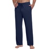 image:imagePrinStory Mens Soft Pajama Pants Lounge Bottoms with Button Fly S2XLNavy Blue