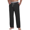 image:imagePrinStory Mens Soft Pajama Pants Lounge Bottoms with Button Fly S2XLZs Black