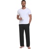 image:imagePrinStory Mens Soft Pajama Pants Lounge Bottoms with Button Fly S2XLZs Black