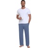 image:imagePrinStory Mens Soft Pajama Pants Lounge Bottoms with Button Fly S2XLZs Gray Blue