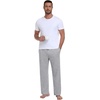 image:imagePrinStory Mens Soft Pajama Pants Lounge Bottoms with Button Fly S2XLZs Light Gray