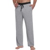 image:imagePrinStory Mens Soft Pajama Pants Lounge Bottoms with Button Fly S2XLZs Light Gray