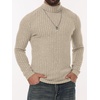 image:imagePrinStory Mens Thermal Long Sleeve Shirts Mock Turtleneck Tops S2XLApricot
