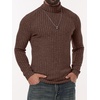 image:imagePrinStory Mens Thermal Long Sleeve Shirts Mock Turtleneck Tops S2XLBrown
