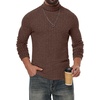 image:imagePrinStory Mens Thermal Long Sleeve Shirts Mock Turtleneck Tops S2XLBrown
