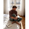 image:imagePrinStory Mens Thermal Long Sleeve Shirts Mock Turtleneck Tops S2XLBrown