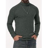 image:imagePrinStory Mens Thermal Long Sleeve Shirts Mock Turtleneck Tops S2XLGreen