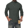 image:imagePrinStory Mens Thermal Long Sleeve Shirts Mock Turtleneck Tops S2XLGreen