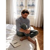 image:imagePrinStory Mens Thermal Long Sleeve Shirts Mock Turtleneck Tops S2XLLight Gray
