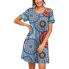 image:imagePrinStory Nightgowns for Women Short Sleeve Night GownsA02 Fpmix Blue