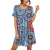 image:imagePrinStory Nightgowns for Women Short Sleeve Night GownsA02 Fpmix Blue